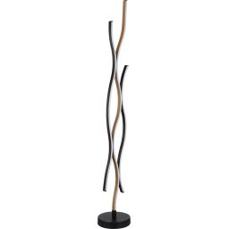 Globo Lighting Geronimo lampa stojąca 3x28W czarny mat/drewno 67206SW