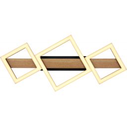 Globo Lighting Dustin lampa podsufitowa 3x29W czarny mat/drewno 67288D1