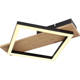 Globo Lighting Beatrix lampa podsufitowa 1x12W czarny mat/drewno 67294D