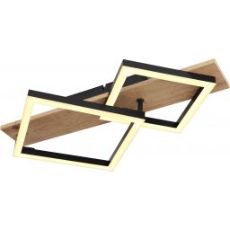 Globo Lighting Beatrix lampa podsufitowa 2x18W czarny mat/drewno 67294D1