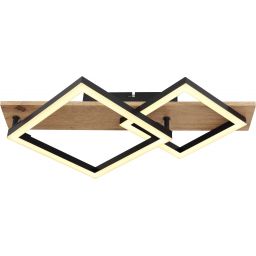 Globo Lighting Beatrix lampa podsufitowa 2x18W czarny mat/drewno 67294D1