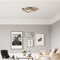 Globo Lighting Beatrix lampa podsufitowa 2x18W czarny mat/drewno 67294D1