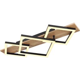 Globo Lighting Beatrix lampa podsufitowa 3x24W czarny mat/drewno 67294D2