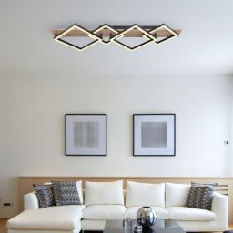 Globo Lighting Beatrix lampa podsufitowa 4x24W czarny mat/drewno 67294D3