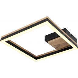 Globo Lighting Beatrix lampa podsufitowa 1x12W czarny mat/drewno 67297D