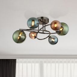 Globo Lighting Riha lampa podsufitowa 6x3,5 W zielona-przydymiona-niebieska-szara 56142-6D