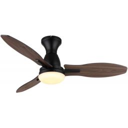 Globo Lighting Gale lampowentylator podsufitowy 1x22 W biała-czarna-drewno 03671B