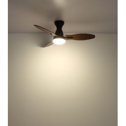 Globo Lighting Gale lampowentylator podsufitowy 1x22 W biała-czarna-drewno 03671B