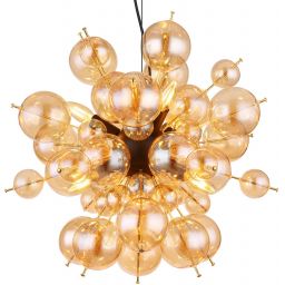Globo Lighting Udo lampa wisząca 6x25 W czarna-złota-bursztynowa 15633HA