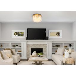 Globo Lighting Gorley lampa podsufitowa 5x40 W biała/przezroczysta/złota 15698DM