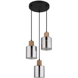 Globo Lighting Aleidis lampa wisząca 3x25 W czarna-przydymiona 15768-3H