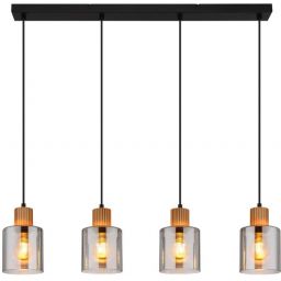 Globo Lighting Aleidis lampa wisząca 4x25 W czarny/przydymiony 15768-4