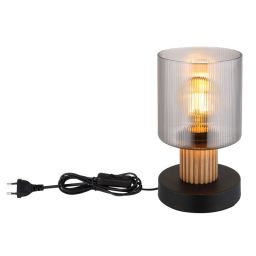 Globo Lighting Aleidis lampa stołowa 1x25 W czarna/przydymiona 15768T