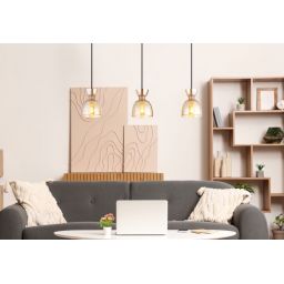 Globo Lighting Massey lampa wisząca 3x40 W bursztynowa 15769A-3