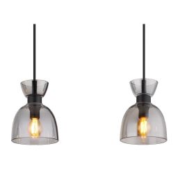 Globo Lighting Massey lampa wisząca 3x40 W czarna/przydymiona 15769S-3