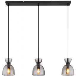 Globo Lighting Massey lampa wisząca 3x40 W czarna/przydymiona 15769S-3