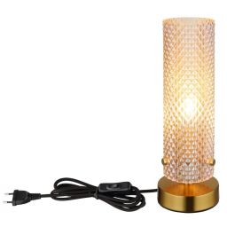 Globo Lighting Karolo lampa stołowa 1x40 W złota/bursztynowa 15775T