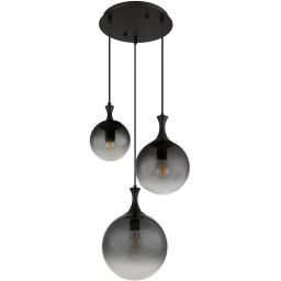 Globo Lighting Dalton lampa wisząca 3x10 W czarna-przydymiona 15885-3H