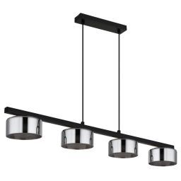 Globo Lighting Higgins lampa wisząca 4x6 W czarna/przydymiona 16055-4HS