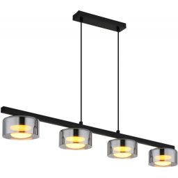 Globo Lighting Higgins lampa wisząca 4x6 W czarna/przydymiona 16055-4HS