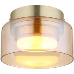 Globo Lighting Higgins lampa podsufitowa 1x6 W złota/bursztynowa 16055DG