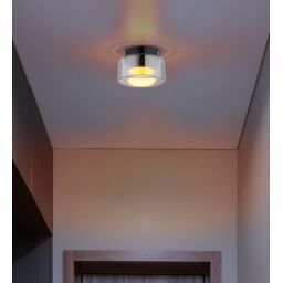 Globo Lighting Higgins lampa podsufitowa 1x6 W czarna/przydymiona 16055DS