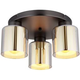 Globo Lighting Felicia lampa podsufitowa 3x60 W czarna/przydymiona 16056-3D