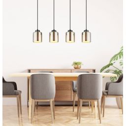 Globo Lighting Felicia lampa wisząca 4x60 W czarna/chrom 16056-4H