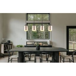 Globo Lighting Felicia lampa wisząca 4x60 W czarna/chrom 16056-4H