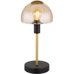 Globo Lighting Kokkini lampa stołowa 1x25 W czarna-bursztynowa 21914A