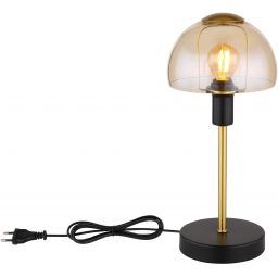 Globo Lighting Kokkini lampa stołowa 1x25 W czarna-bursztynowa 21914A