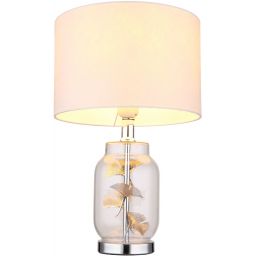 Globo Lighting Ginko lampa stołowa 1x40 W biała-przezroczysta-chrom 24141C