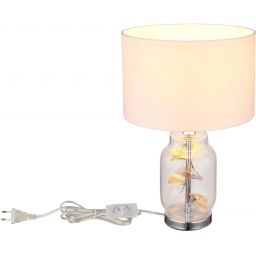 Globo Lighting Ginko lampa stołowa 1x40 W biała-przezroczysta-chrom 24141C