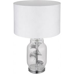 Globo Lighting Ginko lampa stołowa 1x40 W biała-przezroczysta-chrom 24141C