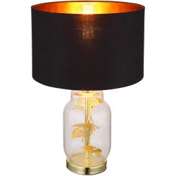 Globo Lighting Ginko lampa stołowa 1x40 W czarna-przezroczysta-mosiądz 24141M