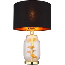 Globo Lighting Ginko lampa stołowa 1x40 W czarna-przezroczysta-mosiądz 24141M