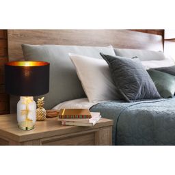 Globo Lighting Ginko lampa stołowa 1x40 W czarna-przezroczysta-mosiądz 24141M