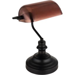Globo Lighting Antique lampa stołowa 1x60 W czarna-przezroczysta-miedź 2491C