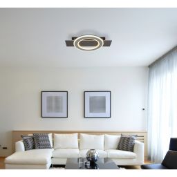 Globo Lighting Jayden lampa podsufitowa 1x18 W biała-czarna-szara 48034-18