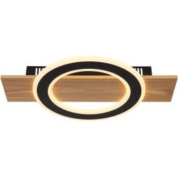 Globo Lighting Jayden lampa podsufitowa 1x18 W biała-czarna-drewno 48038-18