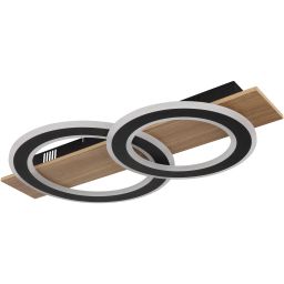 Globo Lighting Jayden lampa podsufitowa 1x40 W biała-czarna-drewno 48038-40