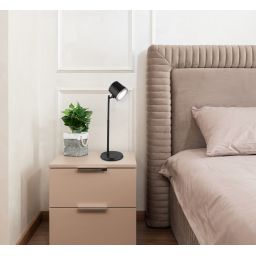 Globo Lighting Meeya lampa biurkowa 1x6 W czarna-srebrna 58454B