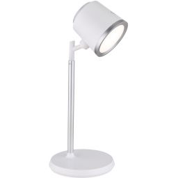 Globo Lighting Meeya lampa biurkowa 1x6 W biała-srebrna 58454W