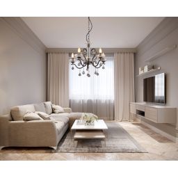 Globo Lighting Camila lampa wisząca 5x40 W czarna-kryształ 64134-5