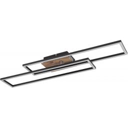 Globo Lighting Dakari lampa podsufitowa 1x30 W czarna-drewno 67208-30