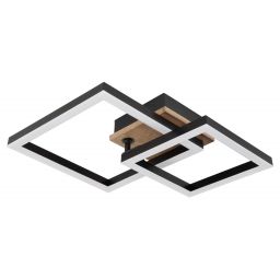 Globo Lighting Bard lampa podsufitowa 1x15 W czarna-drewno 672840-15