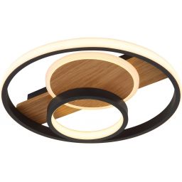 Globo Lighting Pikara lampa podsufitowa 1x24 W biała-czarna-drewno 67322-24