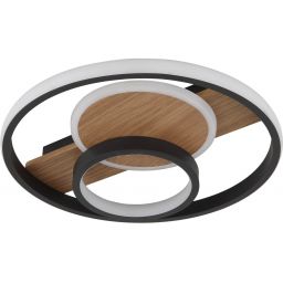 Globo Lighting Pikara lampa podsufitowa 1x24 W biała-czarna-drewno 67322-24