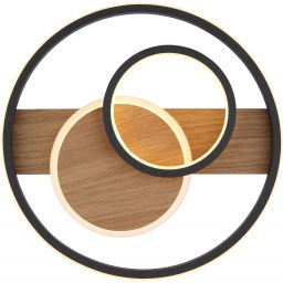 Globo Lighting Pikara lampa podsufitowa 1x24 W biała-czarna-drewno 67322-24