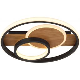 Globo Lighting Pikara lampa podsufitowa 1x24 W biała-czarna-drewno 67322-24